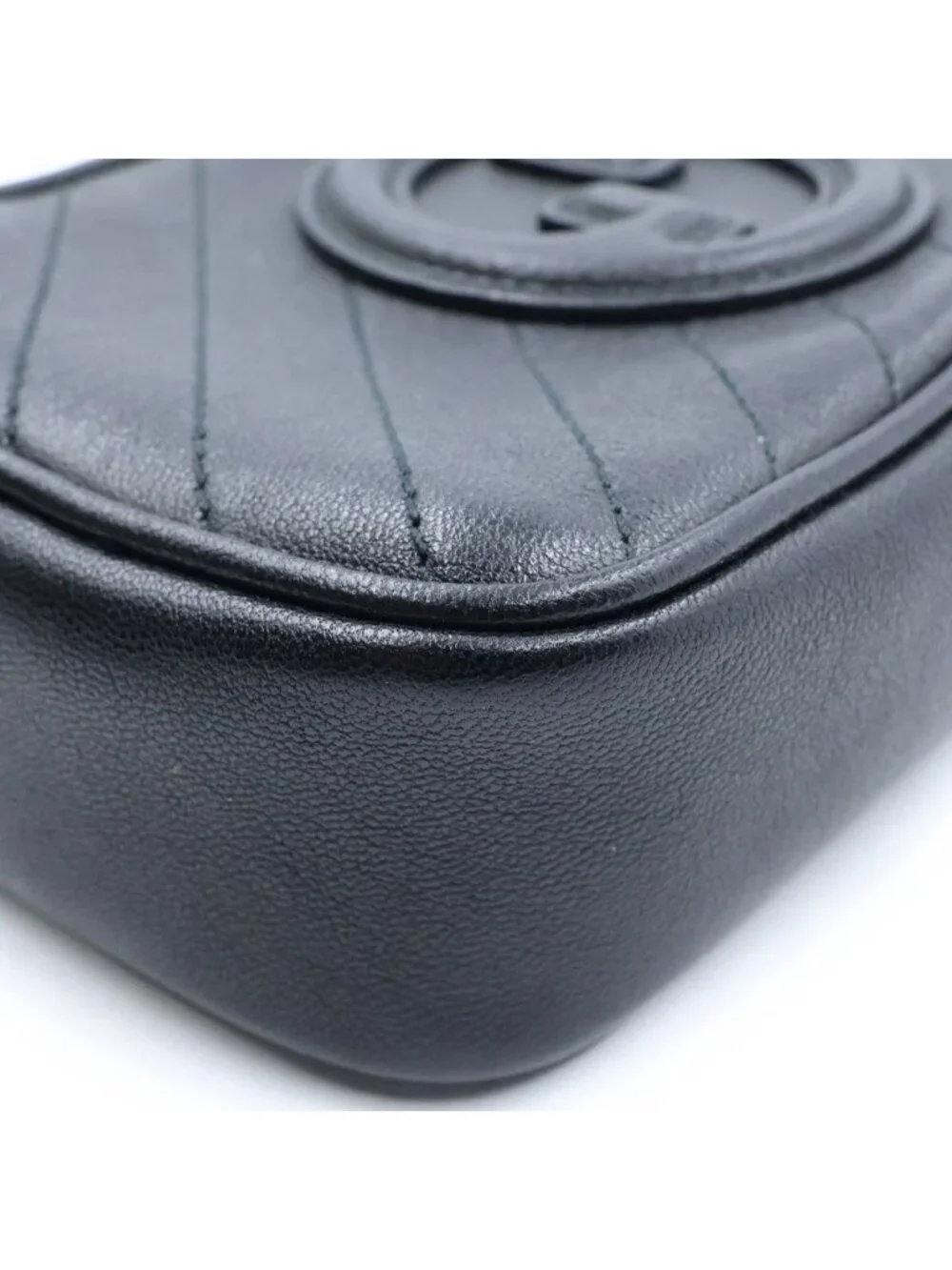 Gucci Blondie Mini Chain Shoulder Bag Leather Black